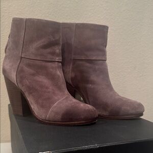 rag & bone Suede Heeled Boots - dark grey suede
